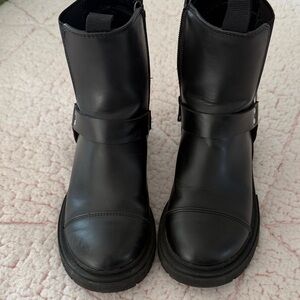 Black Leather Ankle Boots